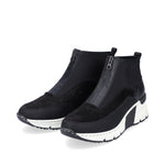 Rieker Ankle Boot with Front Zipper Black