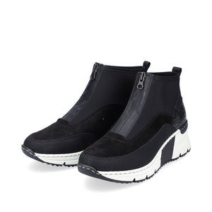 Rieker Ankle Boot with Front Zipper Black