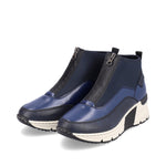 Rieker Ankle Boot with Front Zipper Navy