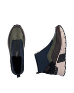 Rieker Ankle Boot with Front Zipper Black Navy Comb