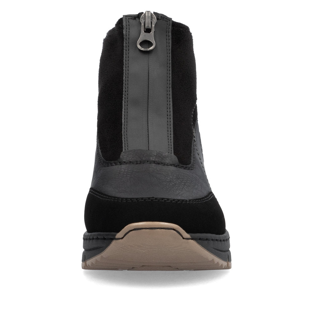 Rieker Front Zipper Ankle Boot Black Morokko