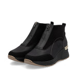 Rieker Front Zipper Ankle Boot Black Morokko