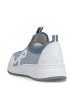 Rieker Mesh Slip On Trainer White/Blue