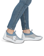 Rieker Mesh Slip On Trainer White/Blue