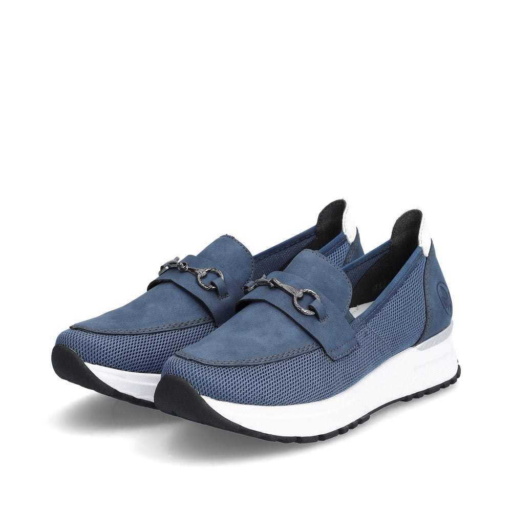 Rieker Low Wedge Loafer Atlantis Blue