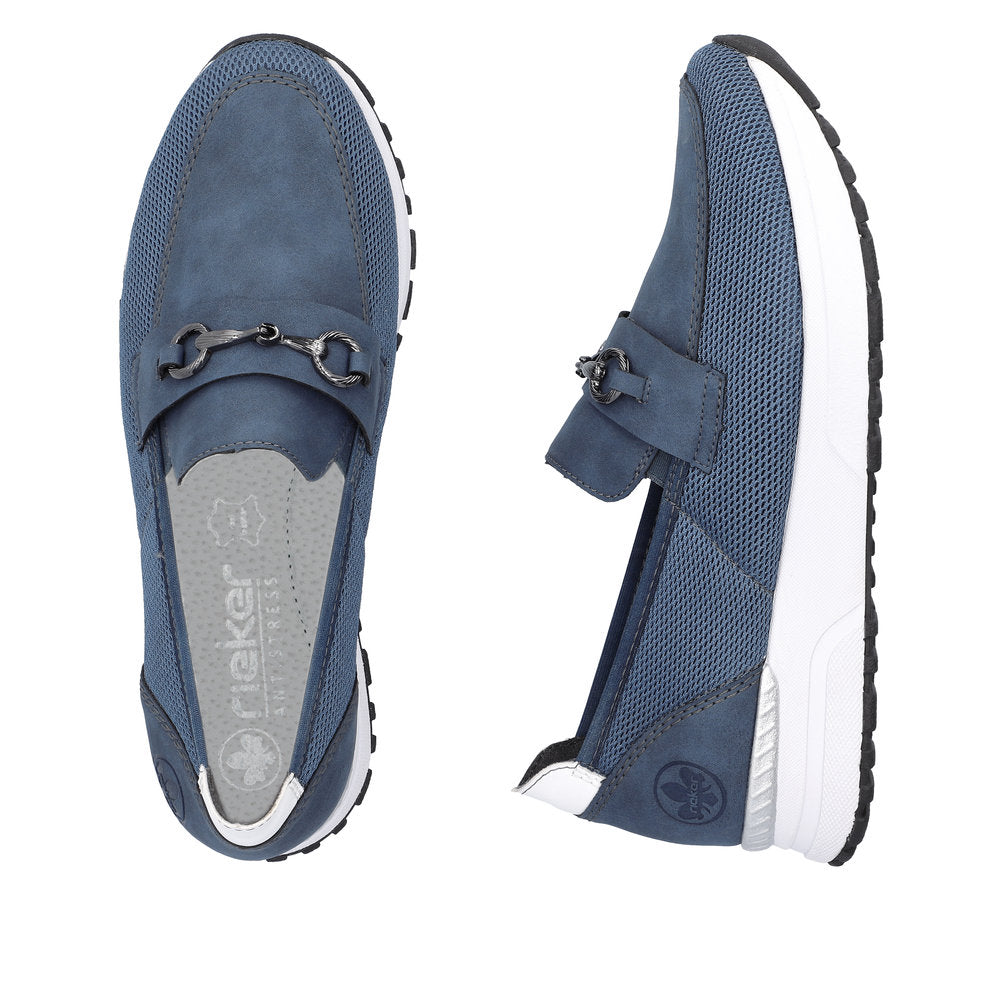 Rieker Low Wedge Loafer Atlantis Blue