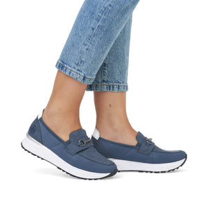 Rieker Low Wedge Loafer Atlantis Blue