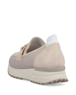 Rieker Low Wedge Loafer Beige Cream