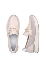 Rieker Low Wedge Loafer Beige Cream