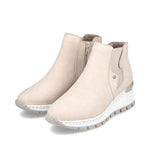 Rieker Wedge Ankle Boot Beige