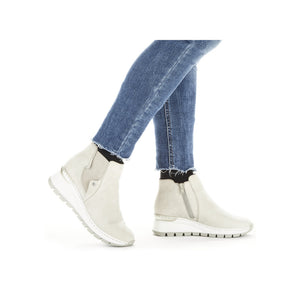 Rieker Wedge Ankle Boot Beige