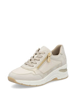 Rieker Wedge Zip Trainer Pebble