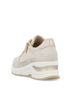 Rieker Wedge Zip Trainer Pebble