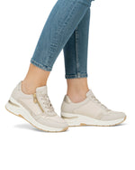 Rieker Wedge Zip Trainer Pebble