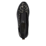 Rieker Front Zipper Ankle Boot Black Gold Leopard