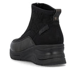 Rieker Front Zipper Ankle Boot Black Old Silver