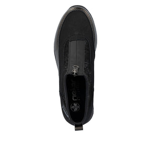 Rieker Front Zipper Ankle Boot Black Old Silver