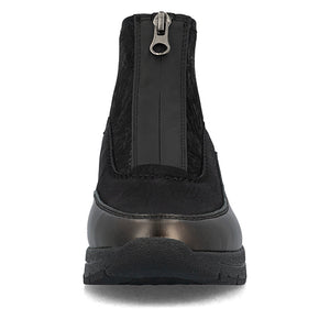 Rieker Front Zipper Ankle Boot Black Old Silver