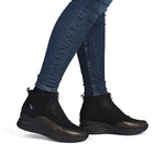 Rieker Front Zipper Ankle Boot Black Old Silver