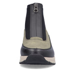 Rieker Wedge Front Zipper Ankle Boot Green/Black