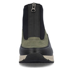 Rieker Wedge Front Zipper Ankle Boot Green/Black
