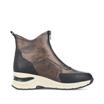 Rieker Front Zipper Boot Bronze/Black