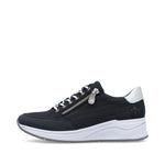 Rieker Wedge Zip Trainer Navy