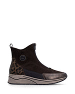 Rieker Front Zipper Ankle Boot Black/Dark Brown Antic