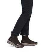 Rieker Front Zipper Ankle Boot Black/Dark Brown Antic