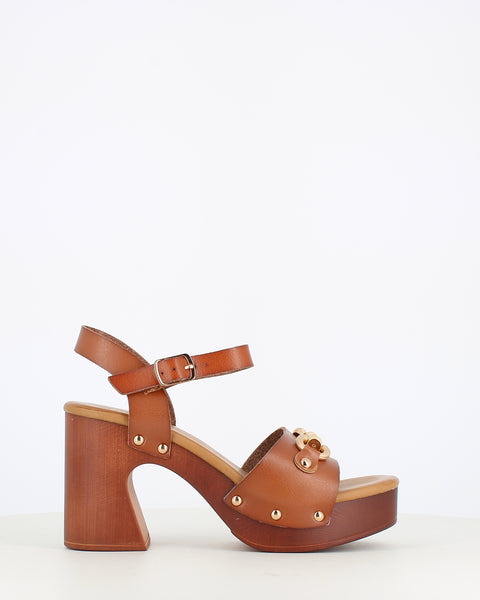 Cinders Edit Platform Buckle Sandal Tan