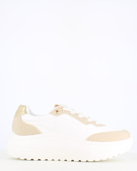 Heavenly Feet Peace Trainer White/Taupe
