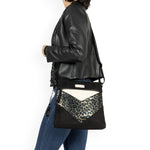 Remonte Large Shoulder Bag Black Leopard Print