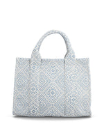 Remonte Large Woven Shopper Bag White Blue