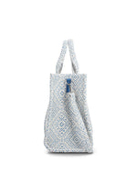 Remonte Large Woven Shopper Bag White Blue