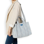 Remonte Large Woven Shopper Bag White Blue