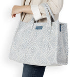 Remonte Large Woven Shopper Bag White Blue
