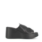 Cinders Edit High Leather Wedge Mule Black