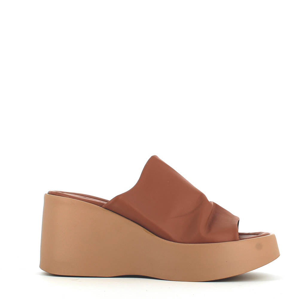 Cinders Edit High Leather Wedge Mule Coconut