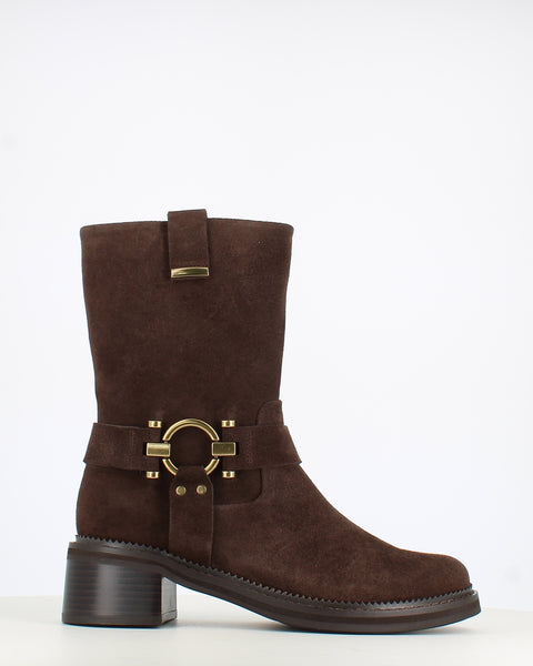 Regarde Le Ciel Rena Suede Biker Boot Brown