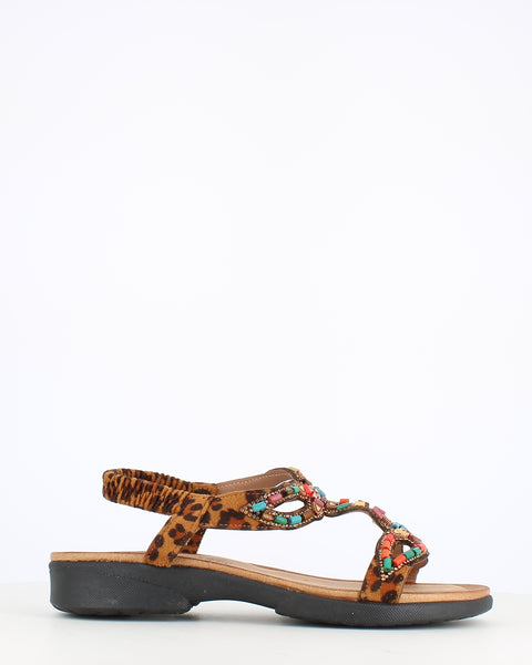 Heavenly Feet Radiant Sandal Black Leopard