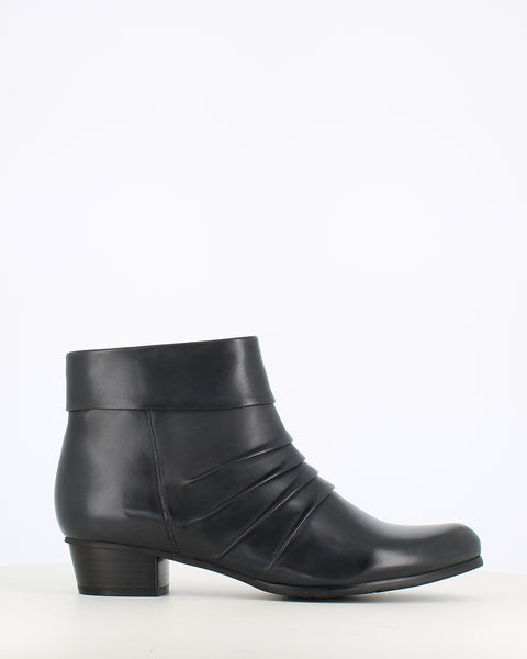Regarde Le Ciel Stefany Patchwork Pleat Ankle Boot Navy