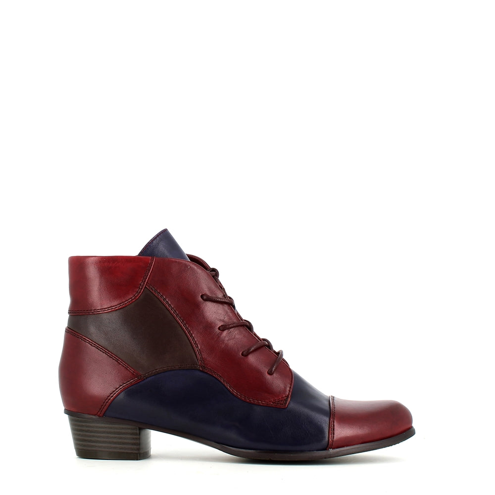 Regarde Le Ciel Stefany Laced Patchwork Boot Sangria Mix