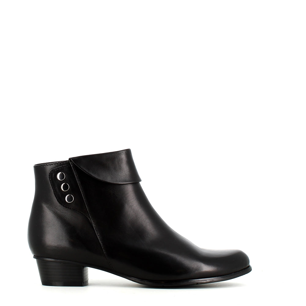 Regarde Le Ciel Stefany Button Cuff Ankle Boot Black