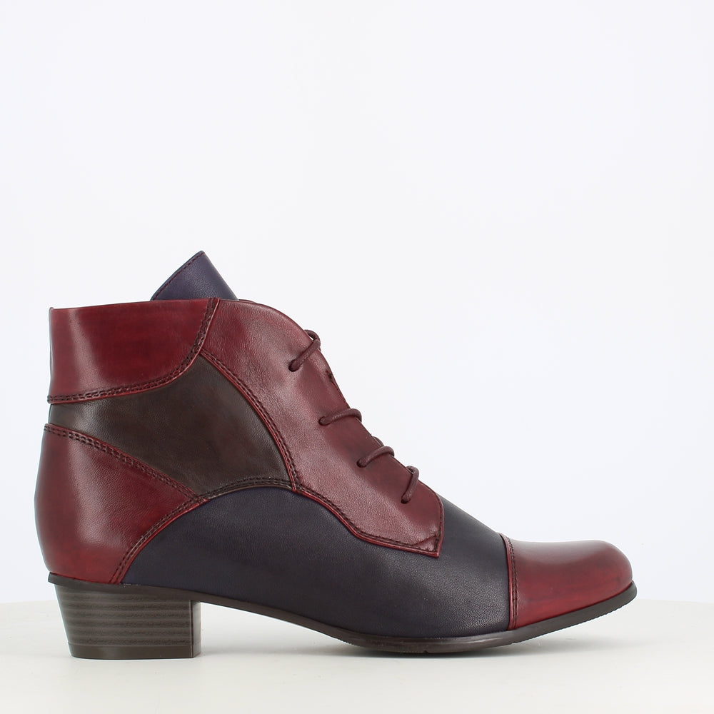 Reagrde Le Ciel Stefany Patchwork Ankle Boot Sangria/Wine Mix
