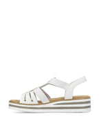 Rieker Low Wedge Sparkle Sandal White