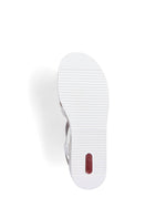 Rieker Low Wedge Sparkle Sandal White