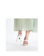 Rieker Low Wedge Sparkle Sandal White