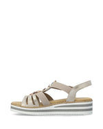 Rieker Flatform Sandal Crystal Shell