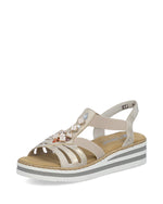 Rieker Flatform Sandal Crystal Shell