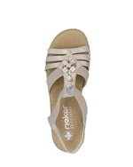 Rieker Flatform Sandal Crystal Shell